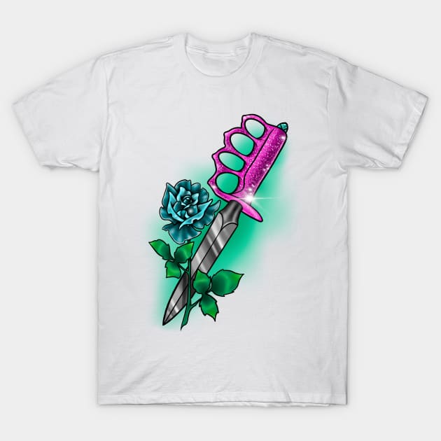 Rose & Dagger T-Shirt by Huldra Tattoo